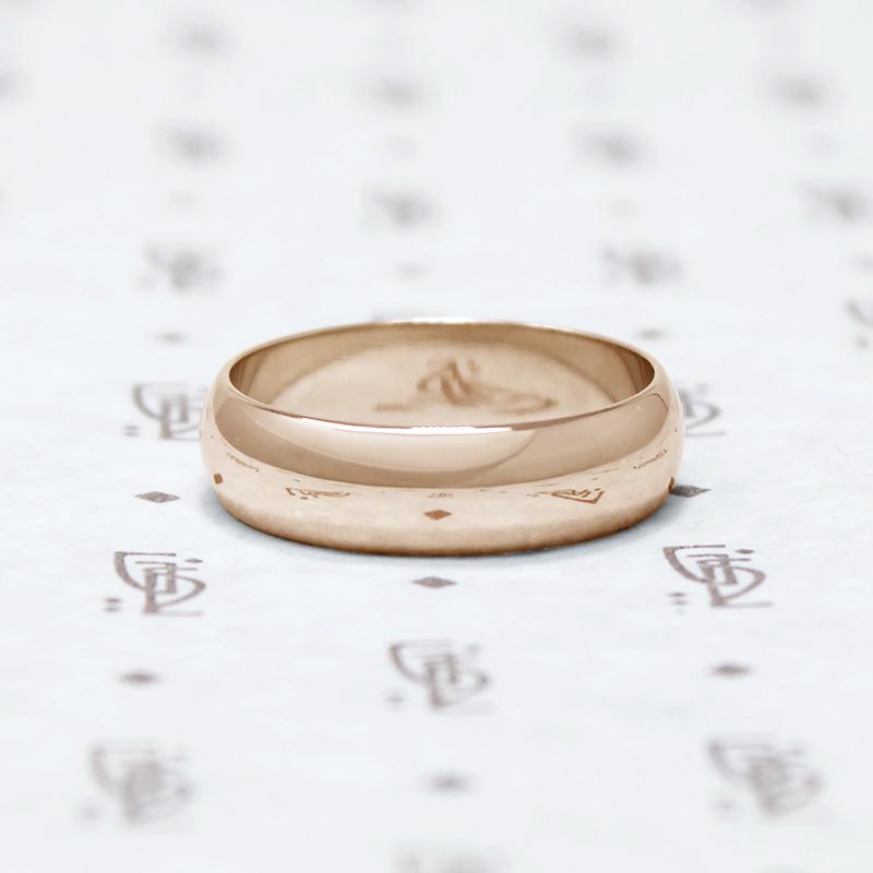 The Classic Half Round Wedding Band in rose gold