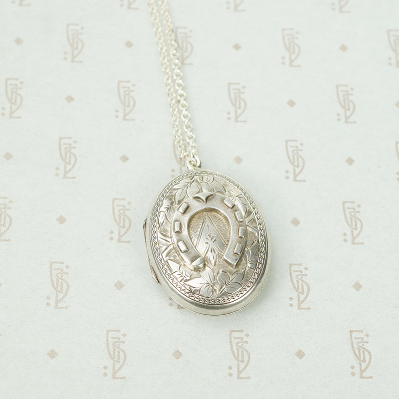Antique Sterling Silver Horseshoe Locket