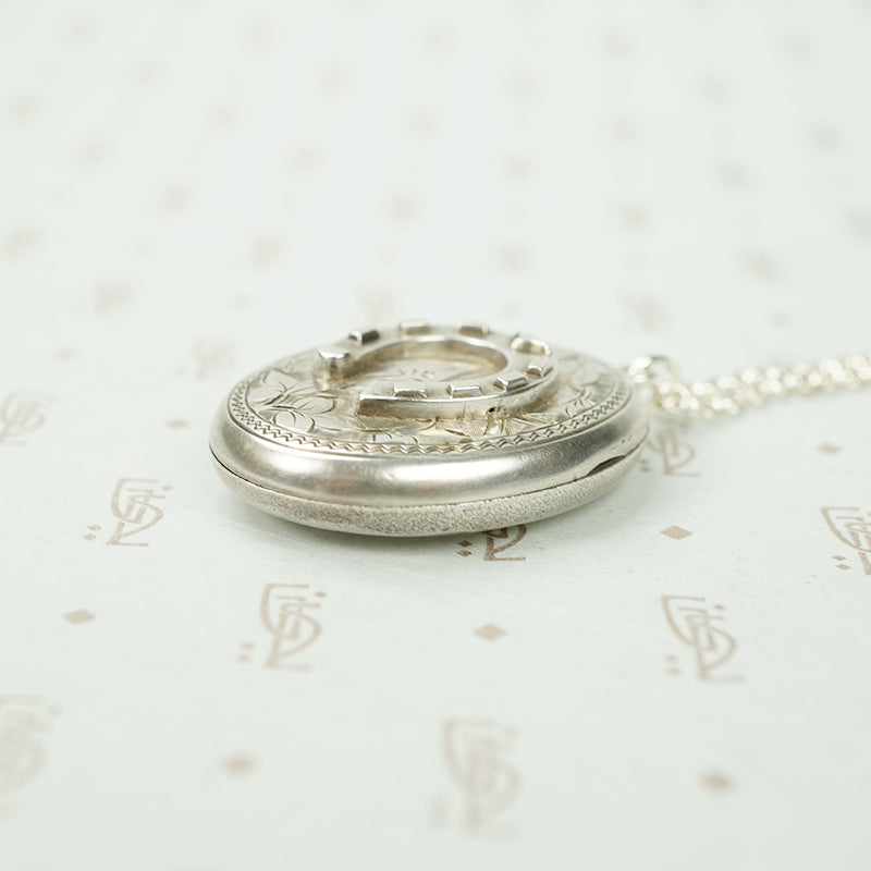 Antique Sterling Silver Horseshoe Locket