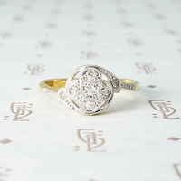 Art Deco Quatrefoil Diamond Cluster Ring