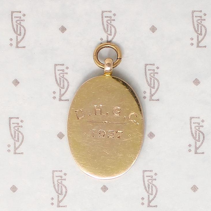 Gorgeous Engraved 9ct Rose Gold English Medal Fob