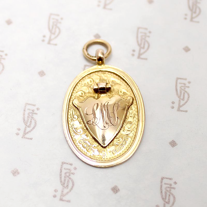 Gorgeous Engraved 9ct Rose Gold English Medal Fob