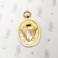 Gorgeous Engraved 9ct Rose Gold English Medal Fob
