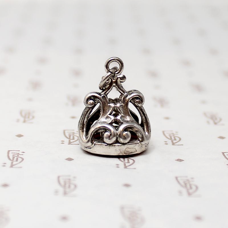 Silver Plate Victorian Revival Fob Pendant
