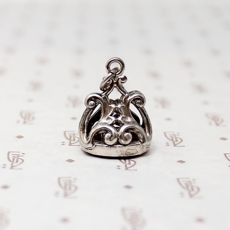 Silver Plate Victorian Revival Fob Pendant