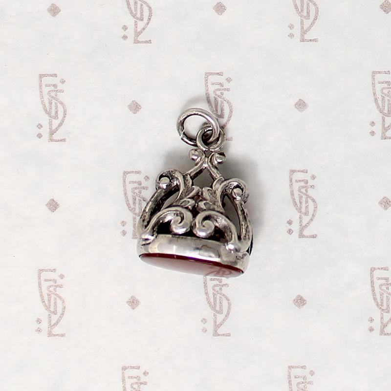 Silver Plate Victorian Revival Fob Pendant