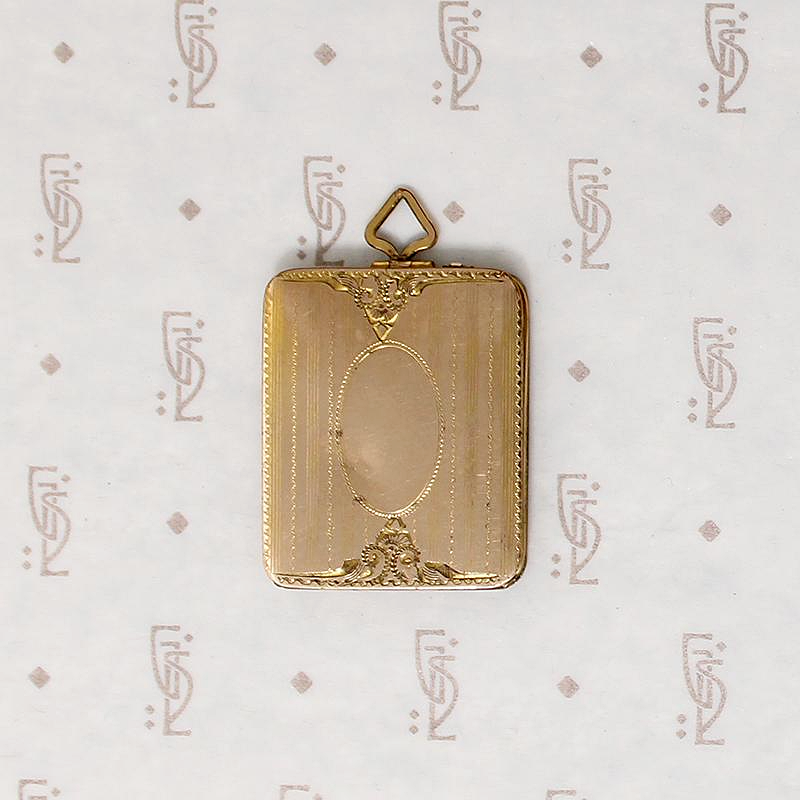 Edwardian Locket with Pinstripes and Flowers