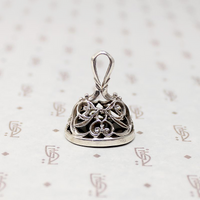 Airy Silver Filigree Fob with Smokey Quartz