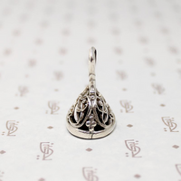 Airy Silver Filigree Fob with Smokey Quartz