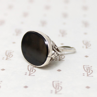 Airy Silver Filigree Fob with Smokey Quartz