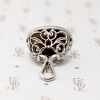 Airy Silver Filigree Fob with Smokey Quartz