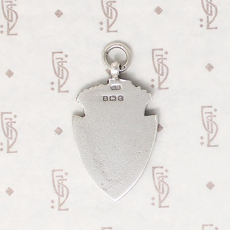 Crown & Shield 1918 English Sterling Medal Fob