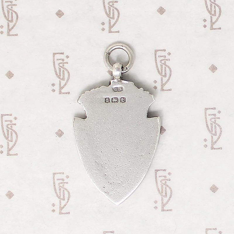 Crown & Shield 1918 English Sterling Medal Fob