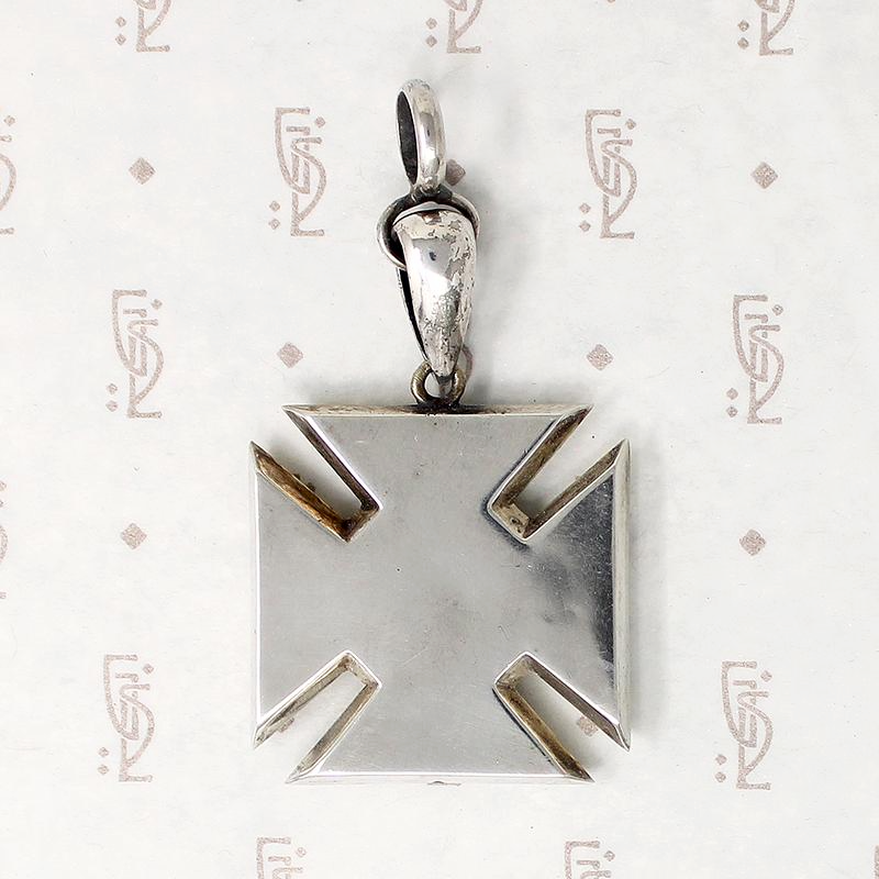Exquisitely Engraved Sterling Iron Cross Pendant