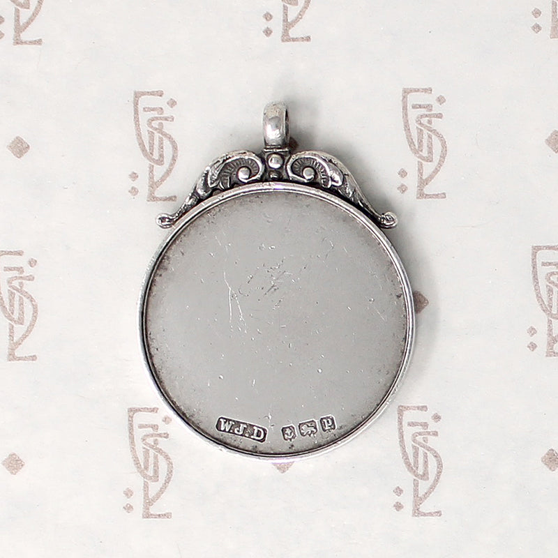 Crisp English Sterling Medal Fob with Laurel Wreath