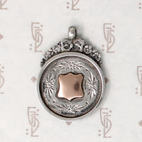 Sweet Silver Medal Fob with Flowers & Bow