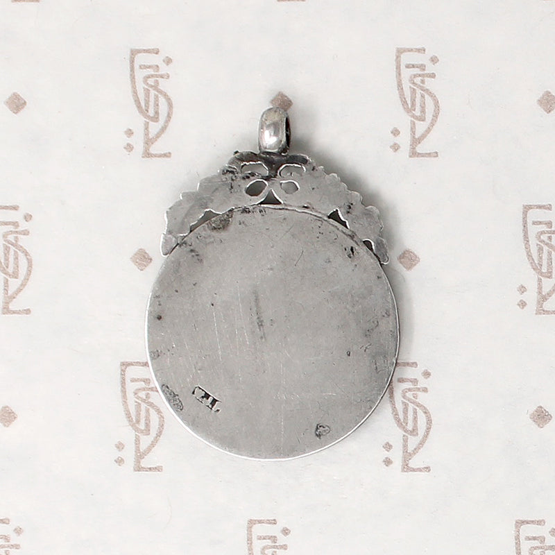 Sweet Silver Medal Fob with Flowers & Bow