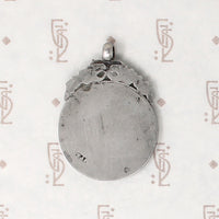 Sweet Silver Medal Fob with Flowers & Bow