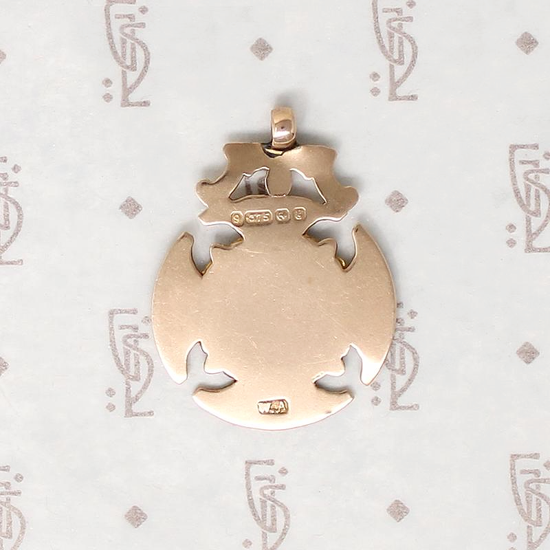 Edwardian Rosy 9ct Gold Medal Fob