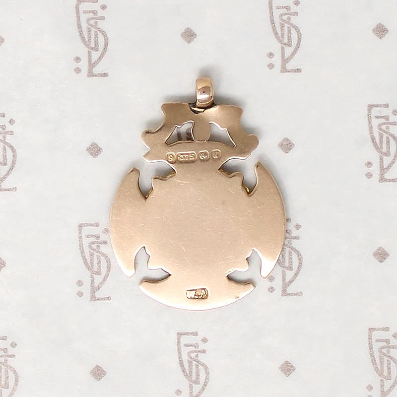 Edwardian Rosy 9ct Gold Medal Fob