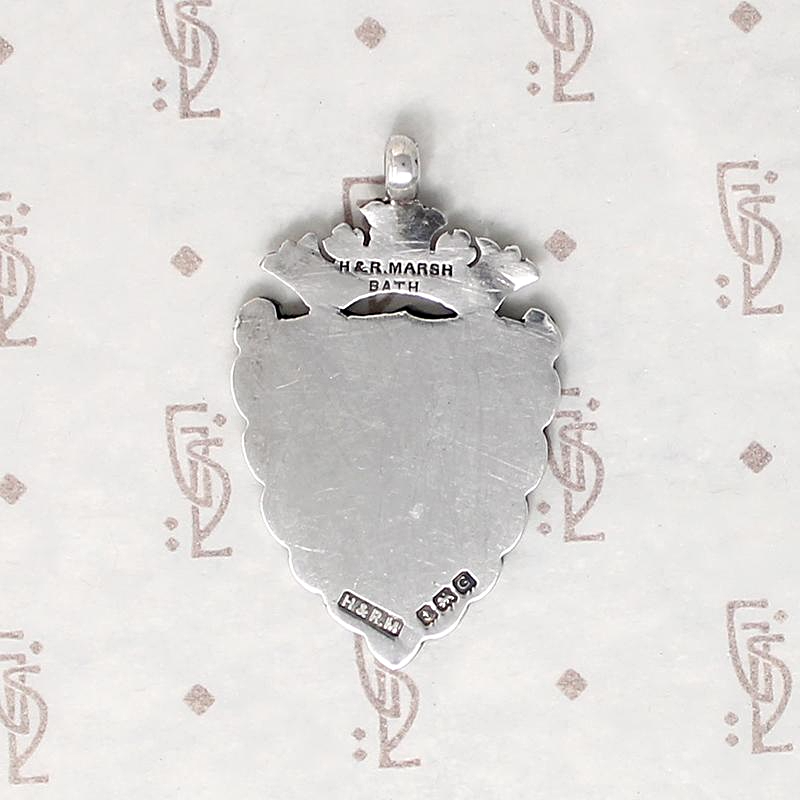 Crisply Engraved English Sterling Medal Fob