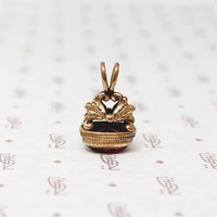 Petite Neoclassical Fob with Red Glass