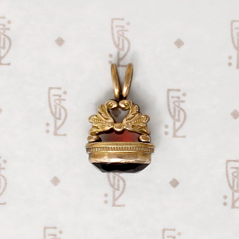 Petite Neoclassical Fob with Red Glass