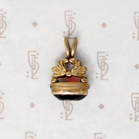 Petite Neoclassical Fob with Red Glass