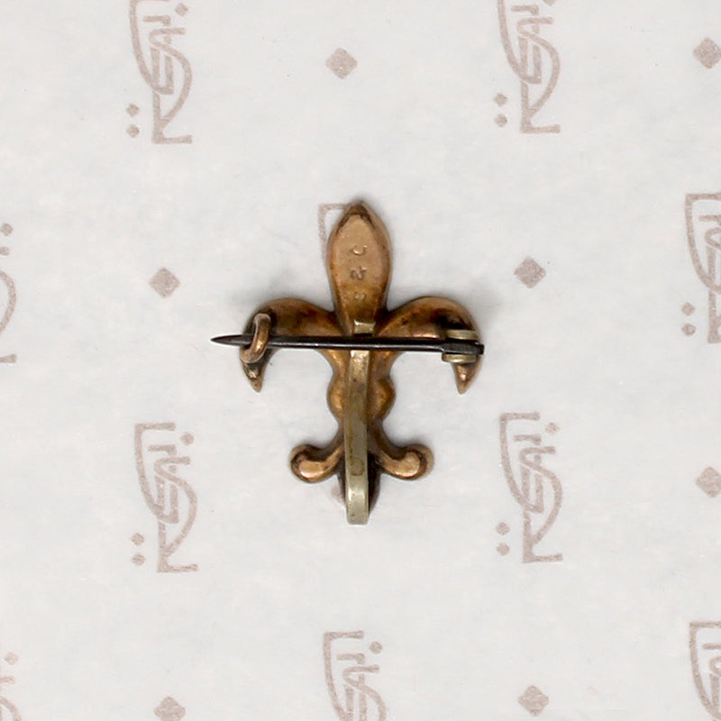 Engraved Fleur de Lis Chatelaine Pin by Shved & Cohen