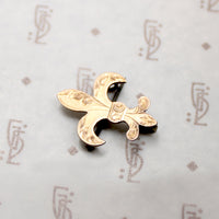 Engraved Fleur de Lis Chatelaine Pin by Shved & Cohen