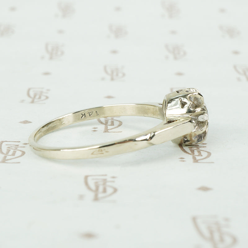 Midcentury White Gold Diamond Solitaire