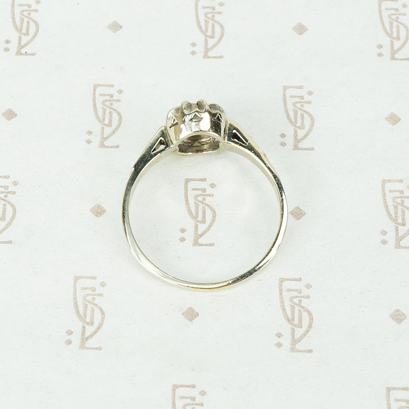 Midcentury White Gold Diamond Solitaire