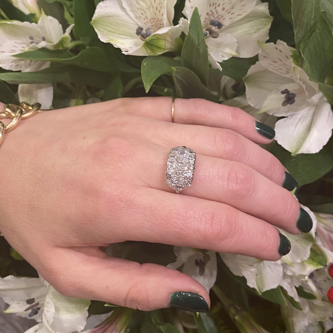 The Chunkiest Antique Diamond Panel Ring
