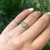 1930's OMC Diamond 2 tone Gold Engagement Ring