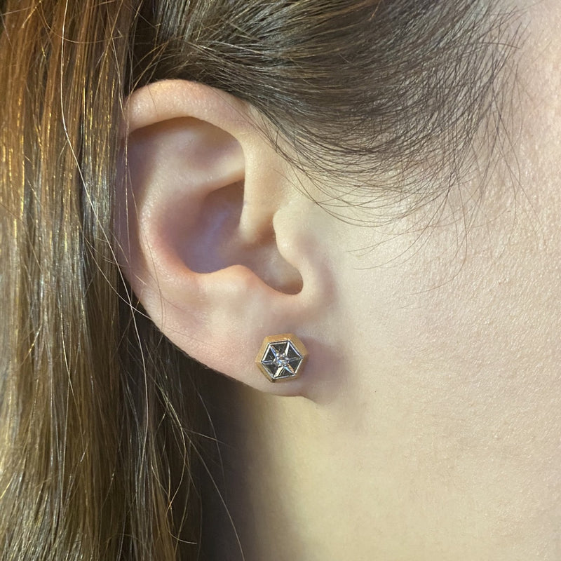 Vintage Diamond set Star Stud Earrings