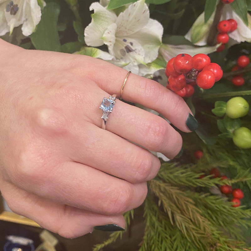The Perfect Blue Aquamarine Engagement Ring