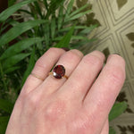 Vintage Oval Garnet in Gold Solitaire