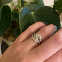 Swirly White Gold Nested Wedding Set
