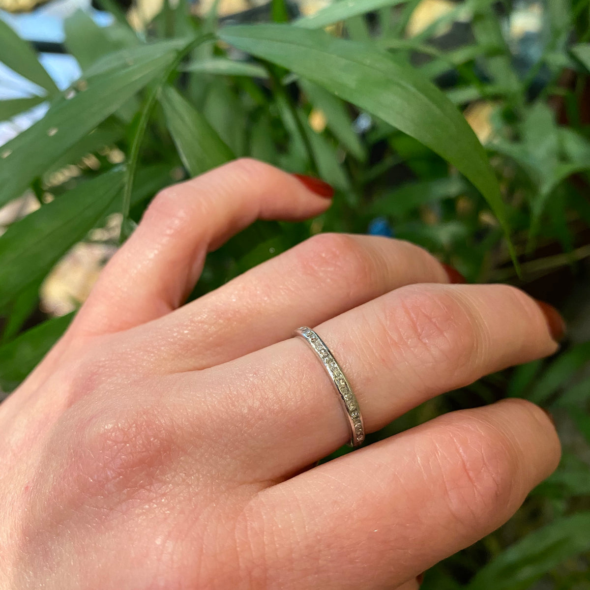Vintage 1930's Platinum and Diamond Eternity Band