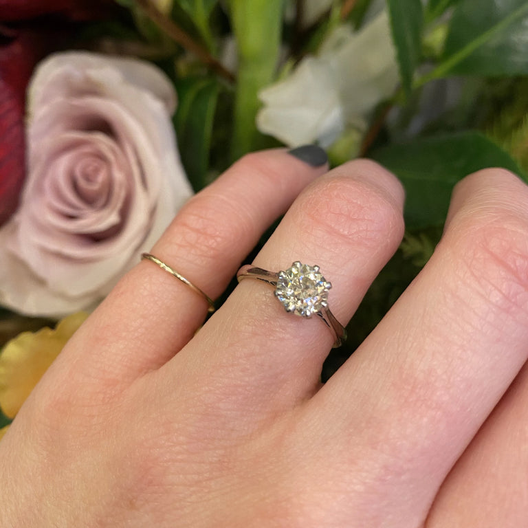 Stunning 1920's Yellow Diamond Solitaire