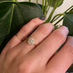 Diamond Flower Ring Platinum on 18k