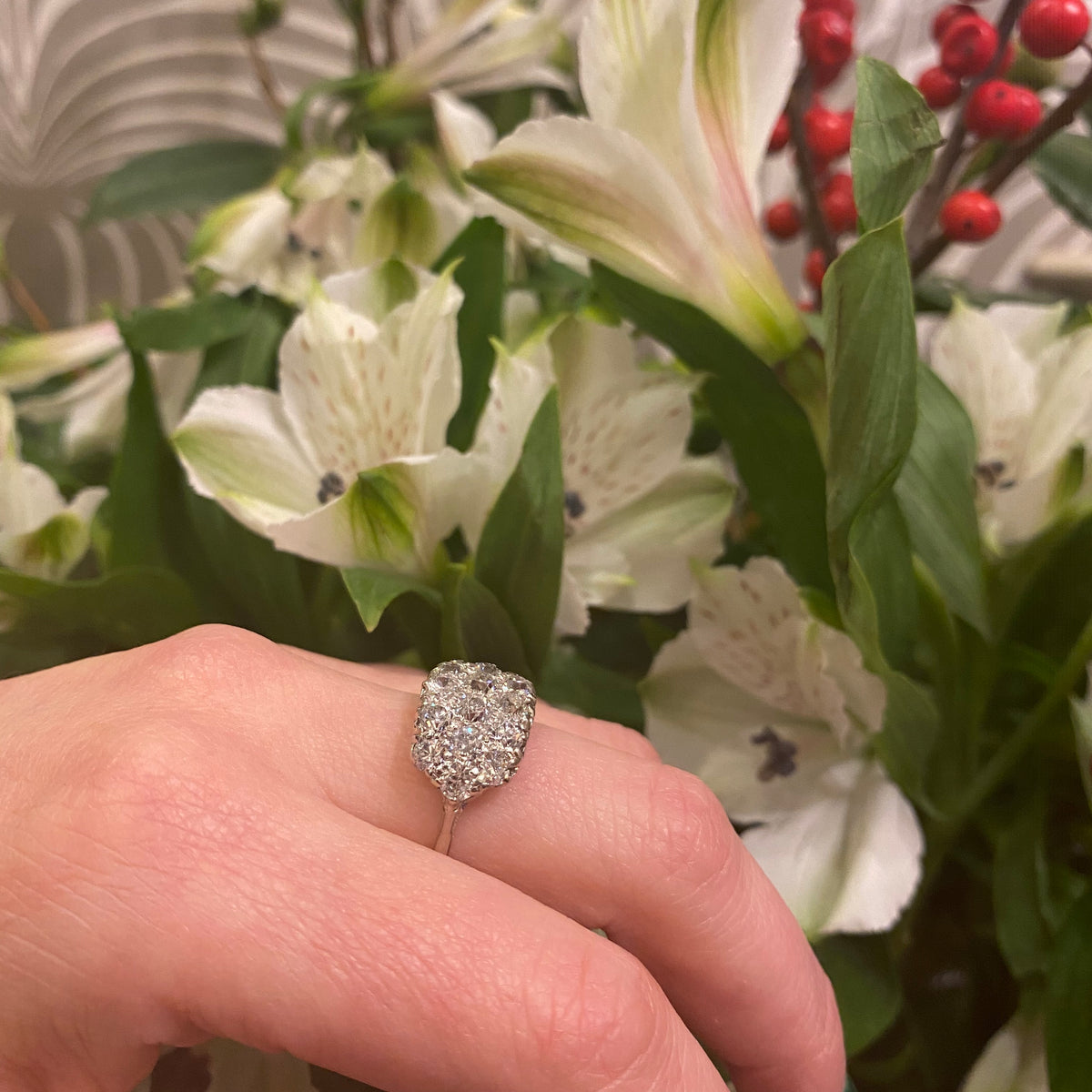 The Chunkiest Antique Diamond Panel Ring