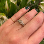 1940's White Gold diamond Flower Engagement Ring