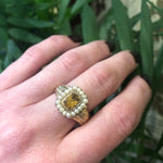 Georgian Golden Citrine and Pearl Ring