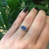 Recycled White Gold Oval Sapphire Solitaire by GSL
