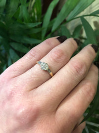 Deco Diamond Daisy Ring in Platinum and 18k