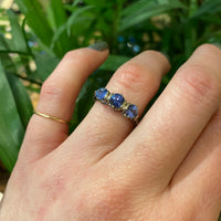 Beautiful Blues White Gold Sapphire and Diamond Band