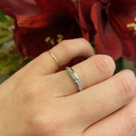 Channel Set Diamond Retro White Gold Band
