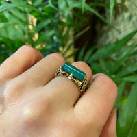 Retro Chrysoprase Statement Ring