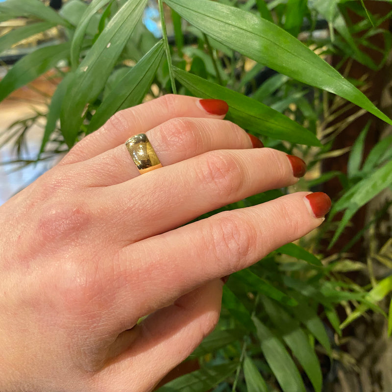 Antique Glowing Gold Wide Band